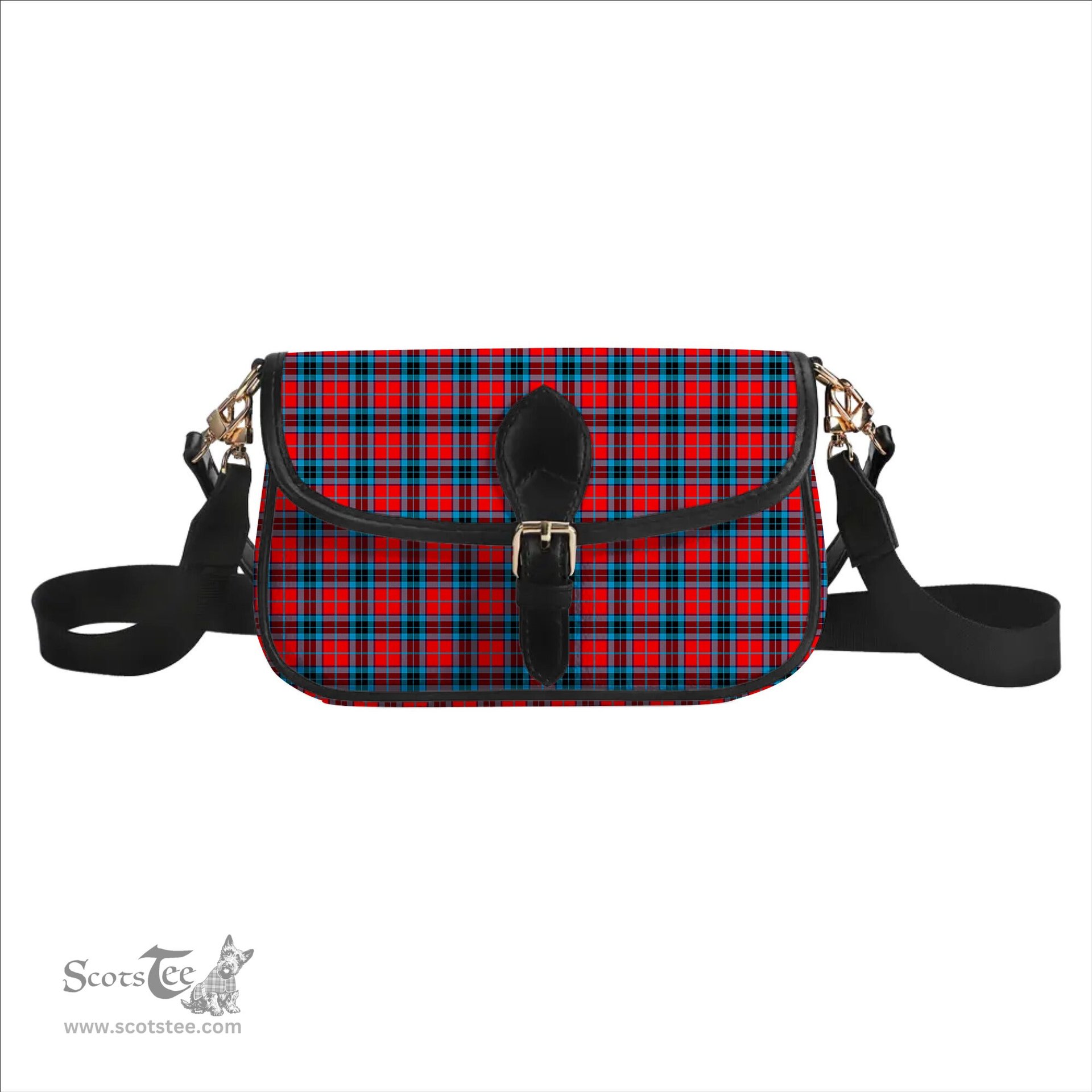 ScotsTee Shop Scottish MacTavish Modern Tartan Women's Chain Crossbody Bag Square Bag