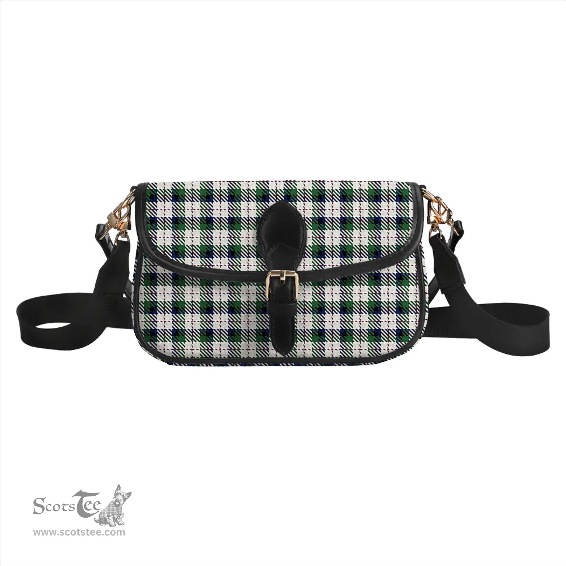 ScotsTee Shop Scottish MacNaughton Dress Modern Tartan Women's Chain Crossbody Bag Square Bag
