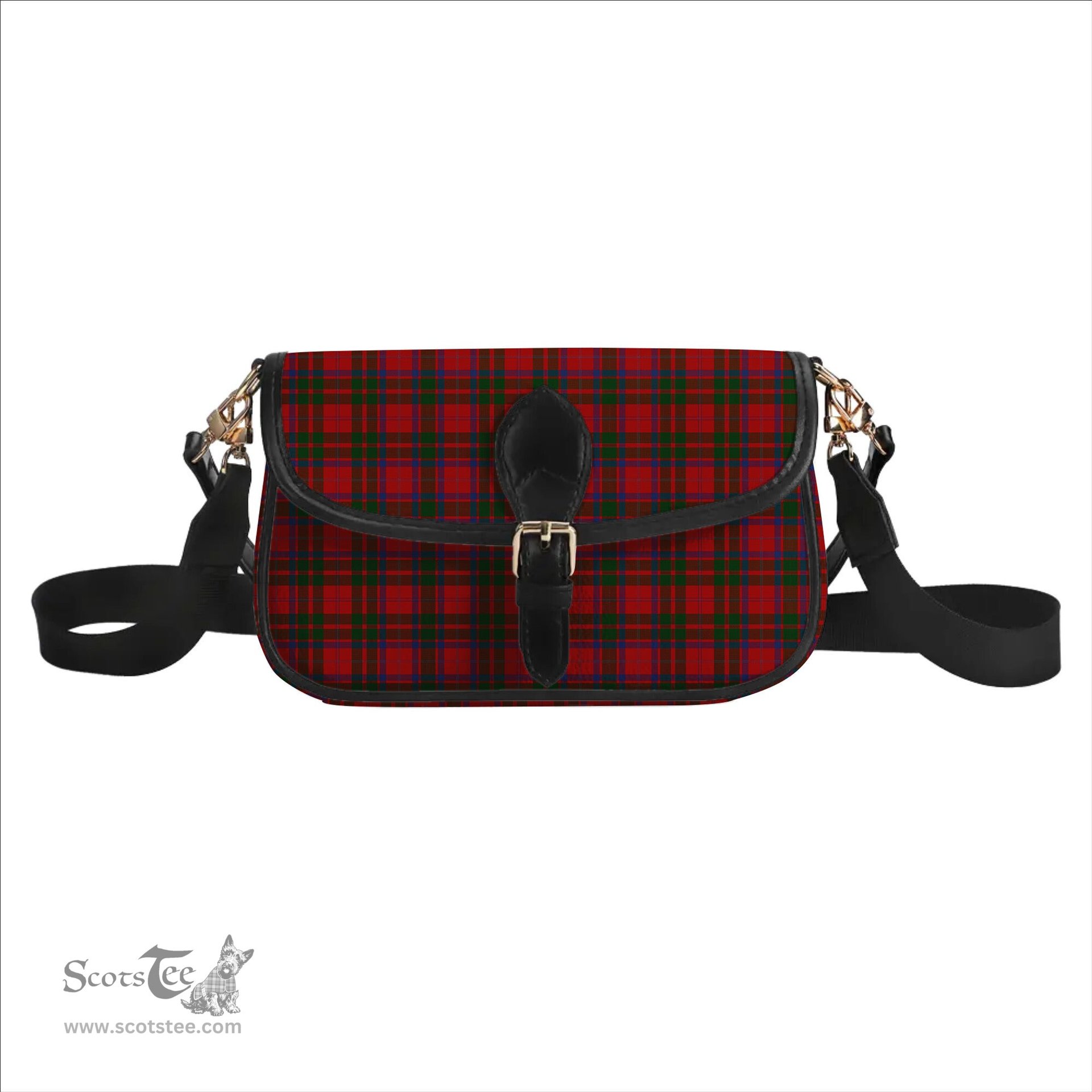 ScotsTee Shop Scottish MacQuarrie 3 Tartan Women's Chain Crossbody Bag Square Bag