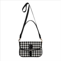 ScotsTee Shop Scottish MacPhee B&W Ancient Tartan Women's Chain Crossbody Bag Square Bag