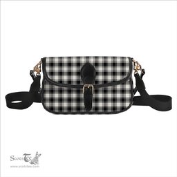 ScotsTee Shop Scottish MacPhee B&W Ancient Tartan Women's Chain Crossbody Bag Square Bag