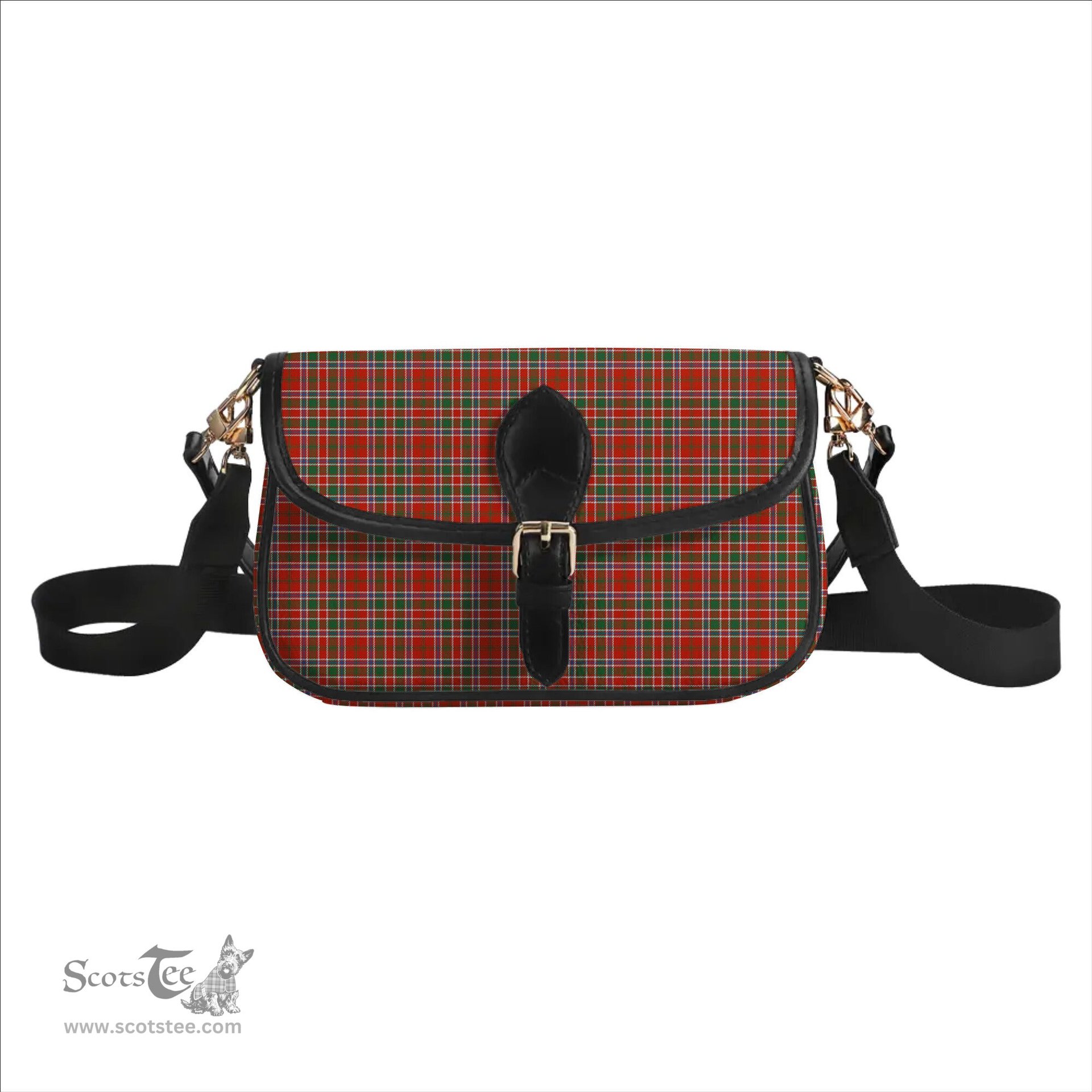 ScotsTee Shop Scottish McDonald of Lochmaddy Ancient Tartan Women's Chain Crossbody Bag Square Bag