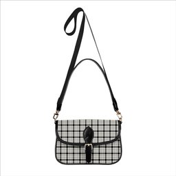 ScotsTee Shop Scottish McFarlane Black White Modern Tartan Women's Chain Crossbody Bag Square Bag