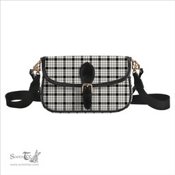 ScotsTee Shop Scottish McFarlane Black White Modern Tartan Women's Chain Crossbody Bag Square Bag