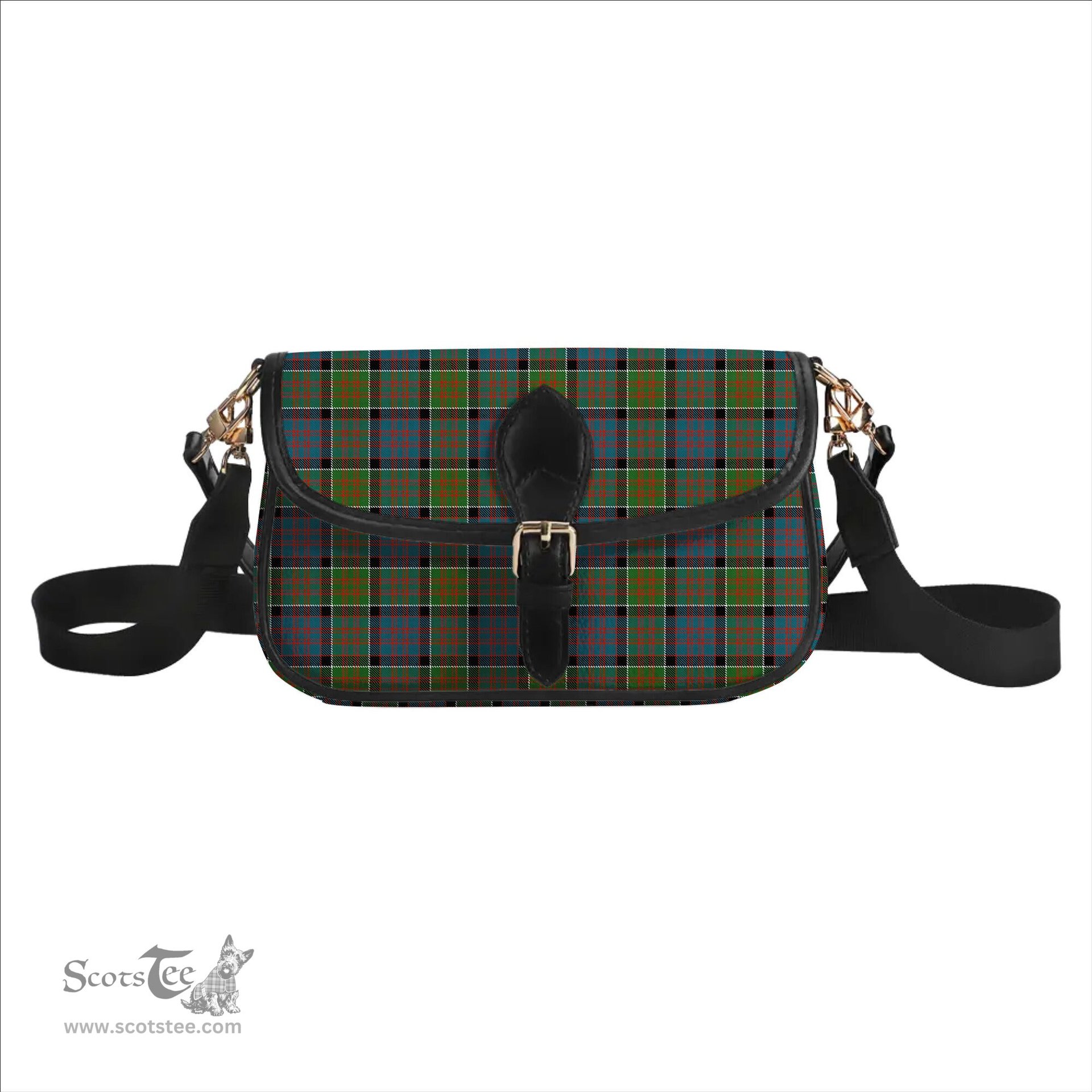 ScotsTee Shop Scottish McDonald of Clan Ranald Ancient Tartan Women's Chain Crossbody Bag Square Bag
