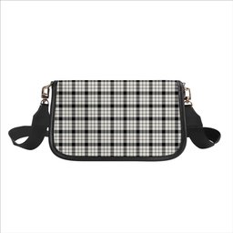 ScotsTee Shop Scottish McFarland Black White Modern Tartan Women's Chain Crossbody Bag Square Bag