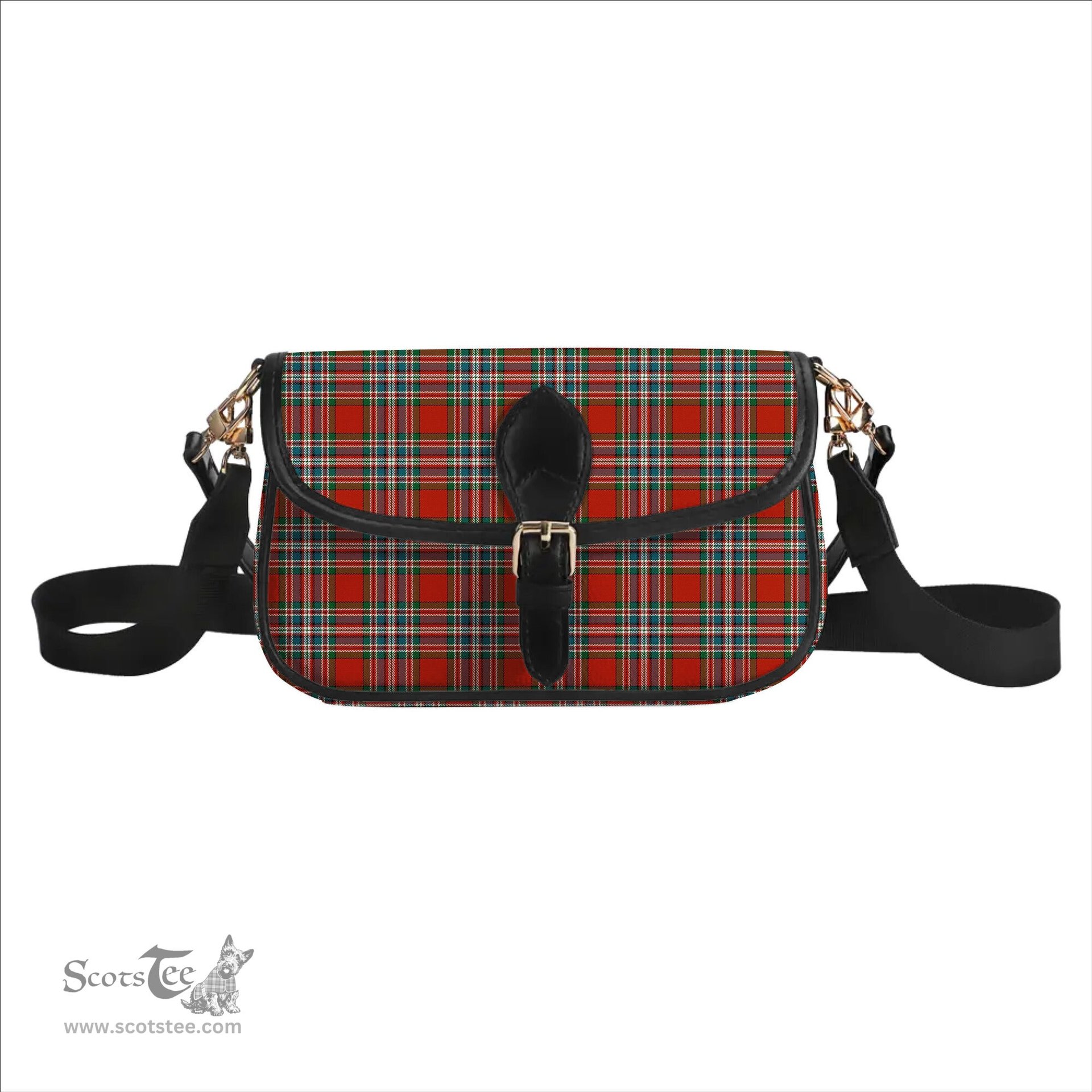 ScotsTee Shop Scottish McFarlane Red Ancient Tartan Women's Chain Crossbody Bag Square Bag