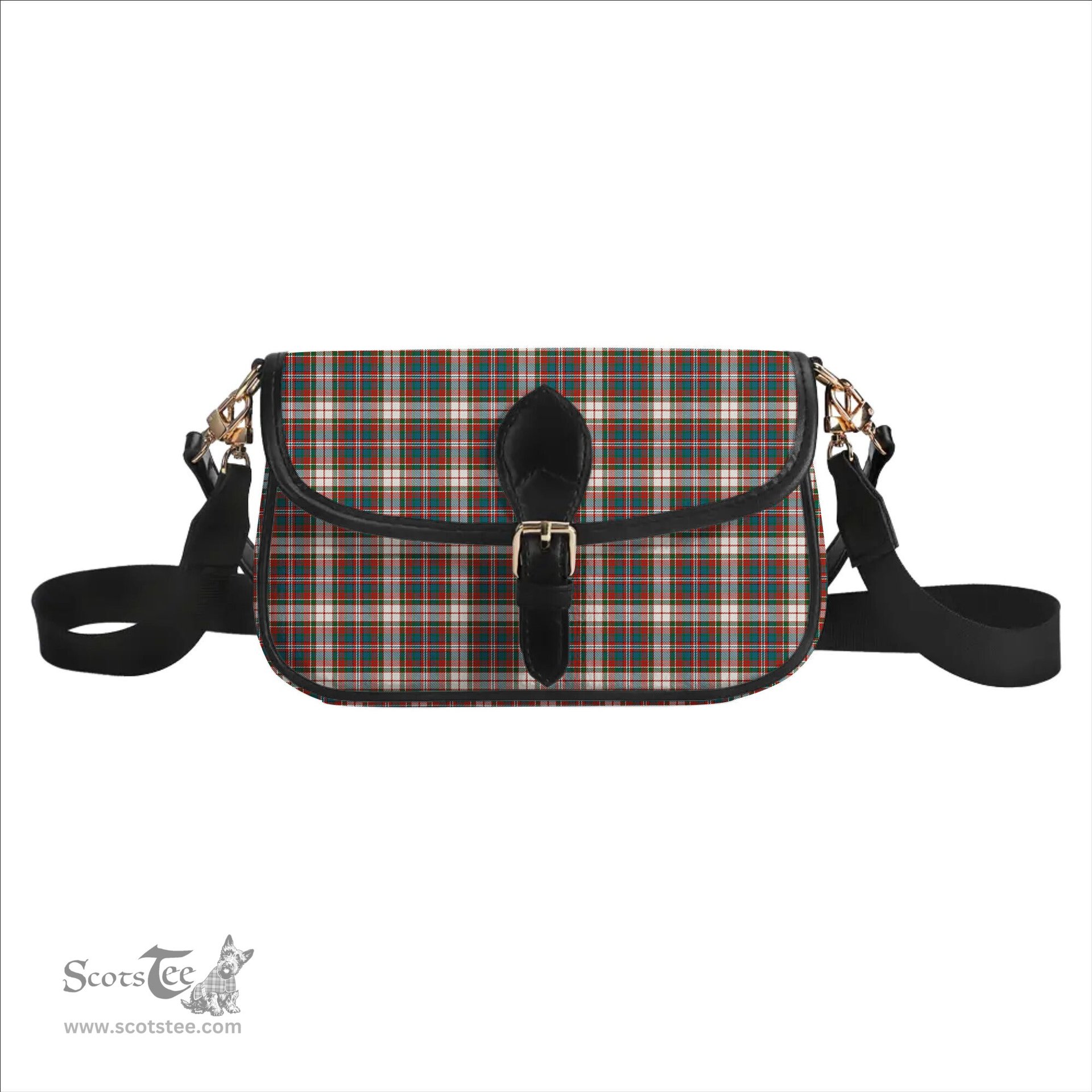 ScotsTee Shop Scottish McFarland Dress Ancient Tartan Women's Chain Crossbody Bag Square Bag