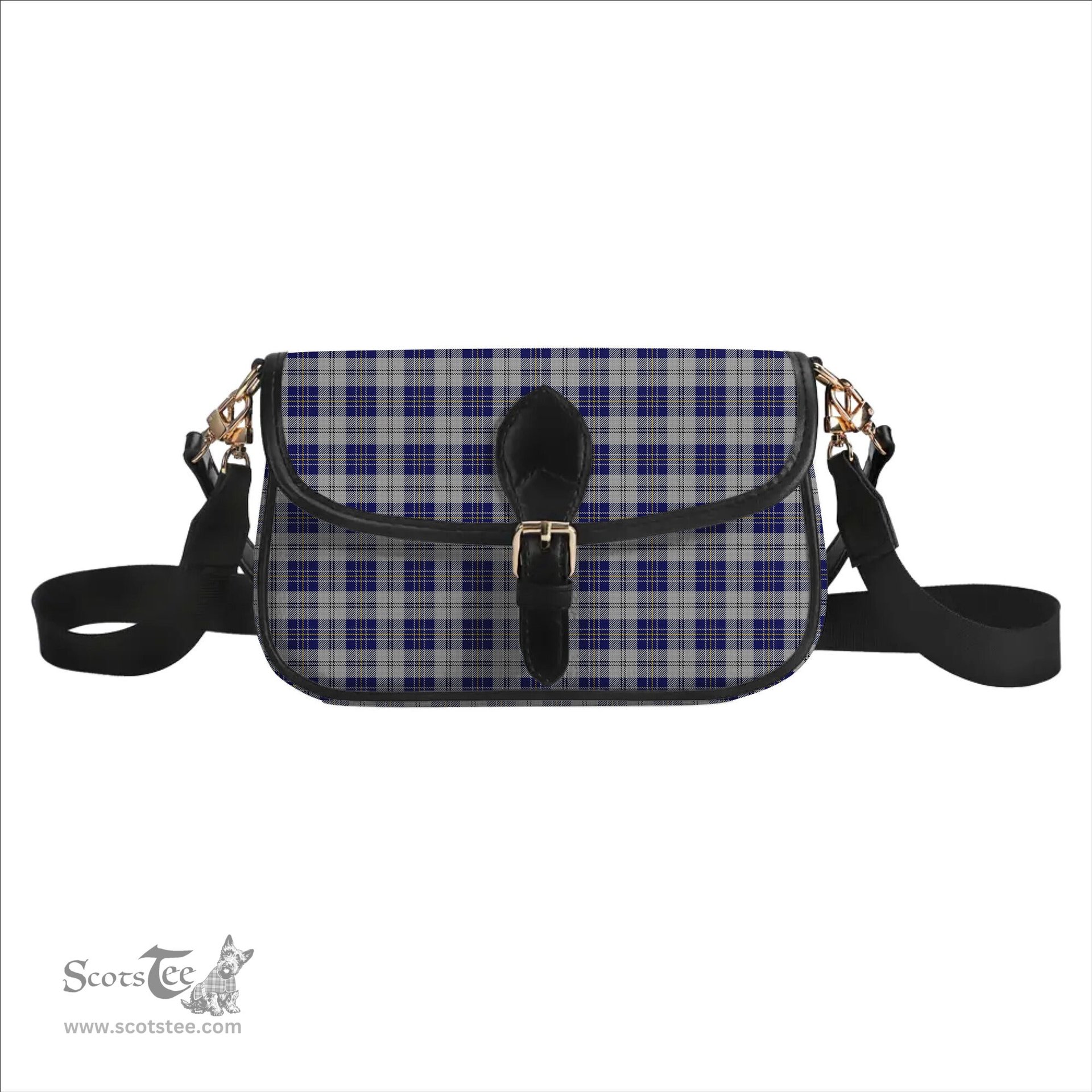 ScotsTee Shop Scottish McPherson Dress Blue Tartan Women's Chain Crossbody Bag Square Bag