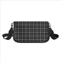 ScotsTee Shop Scottish McLean Black and White Tartan Women's Chain Crossbody Bag Square Bag