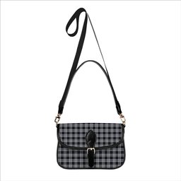 ScotsTee Shop Scottish Menzies Black Dress Tartan Women's Chain Crossbody Bag Square Bag