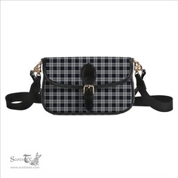 ScotsTee Shop Scottish Menzies Black Dress Tartan Women's Chain Crossbody Bag Square Bag