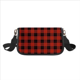ScotsTee Shop Scottish McLeod Black and Red Ancient Tartan Women's Chain Crossbody Bag Square Bag
