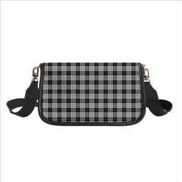 ScotsTee Shop Scottish McLeod Black and White Tartan Women's Chain Crossbody Bag Square Bag