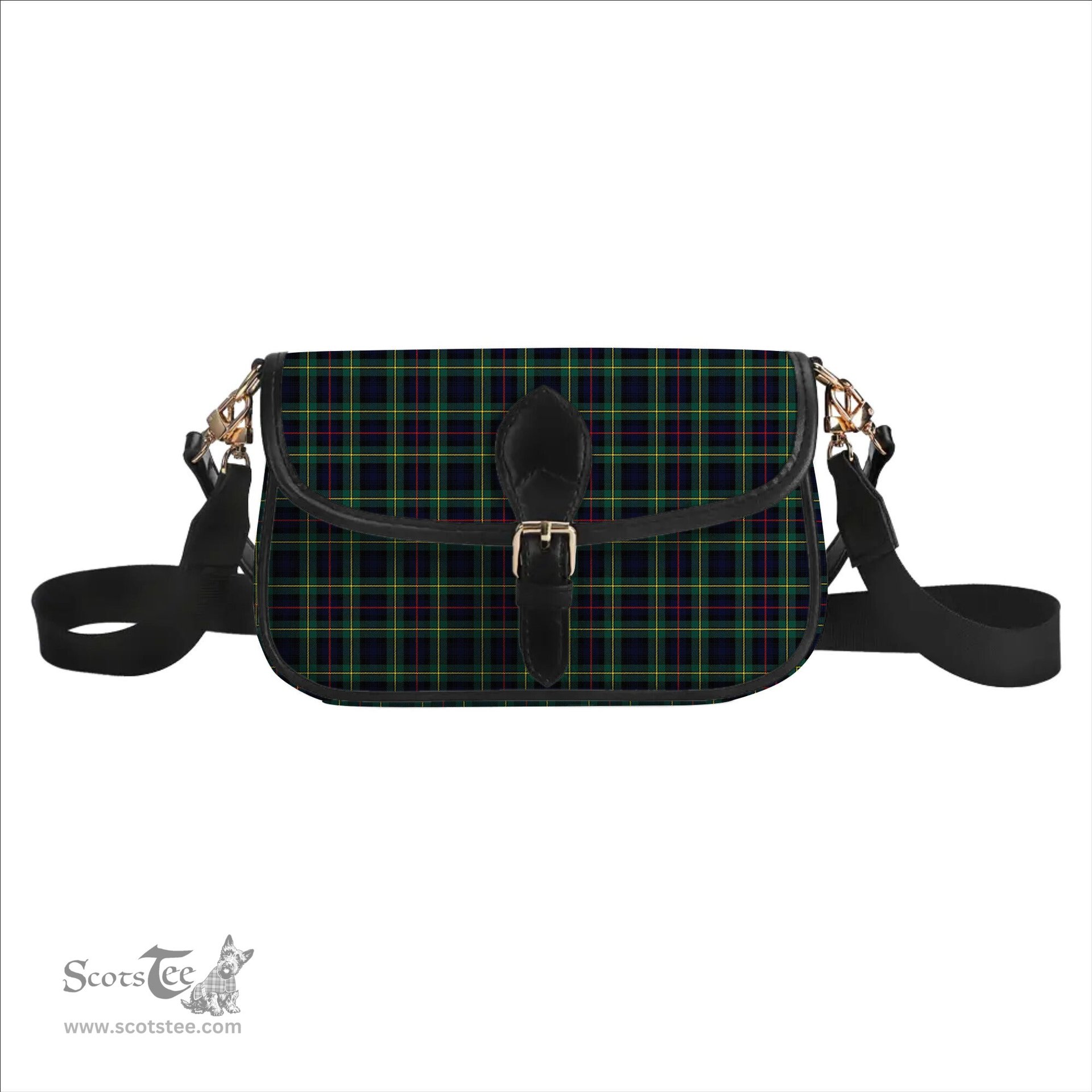 ScotsTee Shop Scottish McLeod of Skye Modern Tartan Women's Chain Crossbody Bag Square Bag