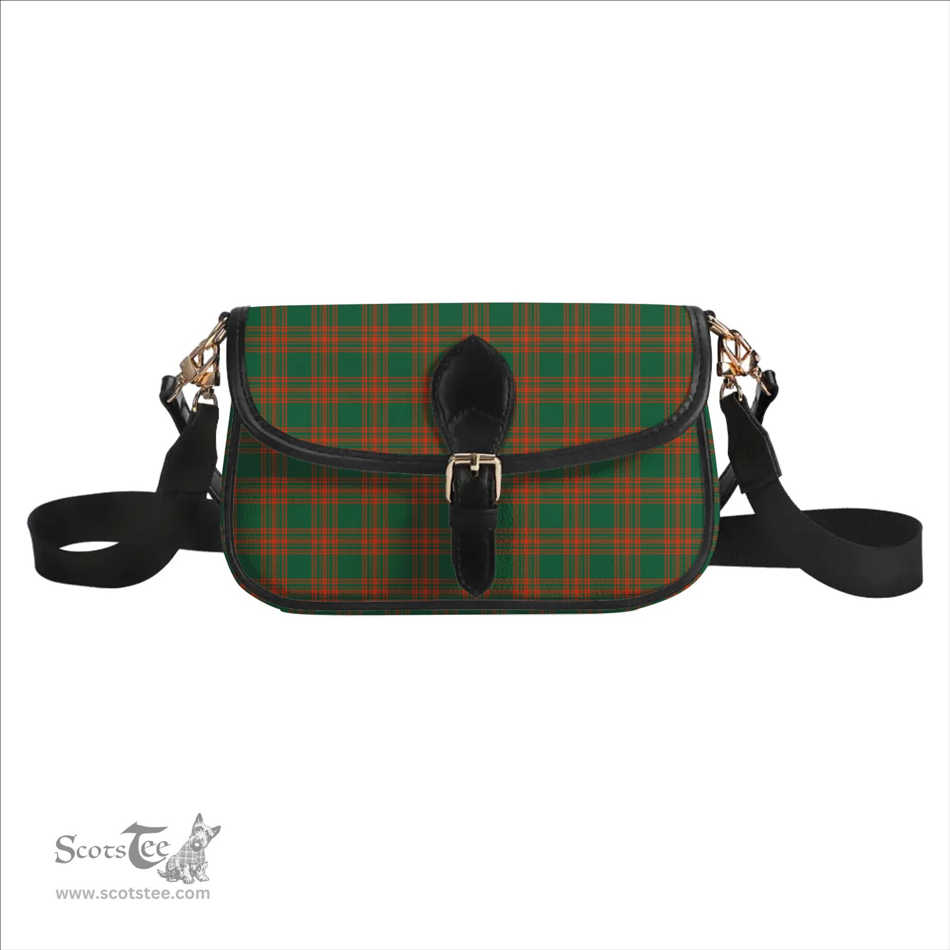 ScotsTee Shop Scottish Menzies Green Ancient Tartan Women's Chain Crossbody Bag Square Bag