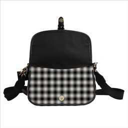 ScotsTee Shop Scottish McPhee B&W Ancient Tartan Women's Chain Crossbody Bag Square Bag