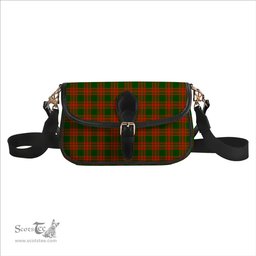 ScotsTee Shop Scottish Menzies Green Modern Tartan Women's Chain Crossbody Bag Square Bag