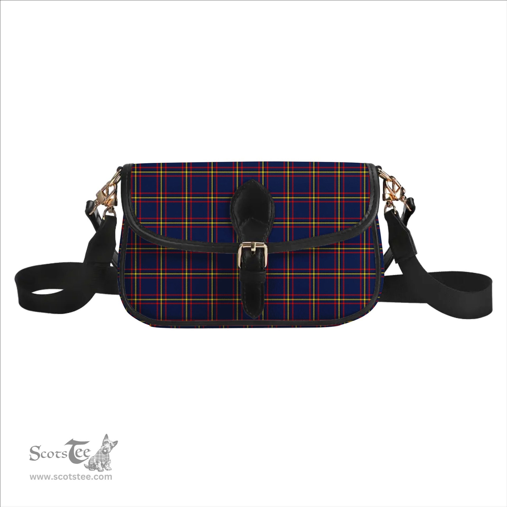 ScotsTee Shop Scottish McLaine of Lochbuie Hunting Modern Tartan Women's Chain Crossbody Bag Square Bag