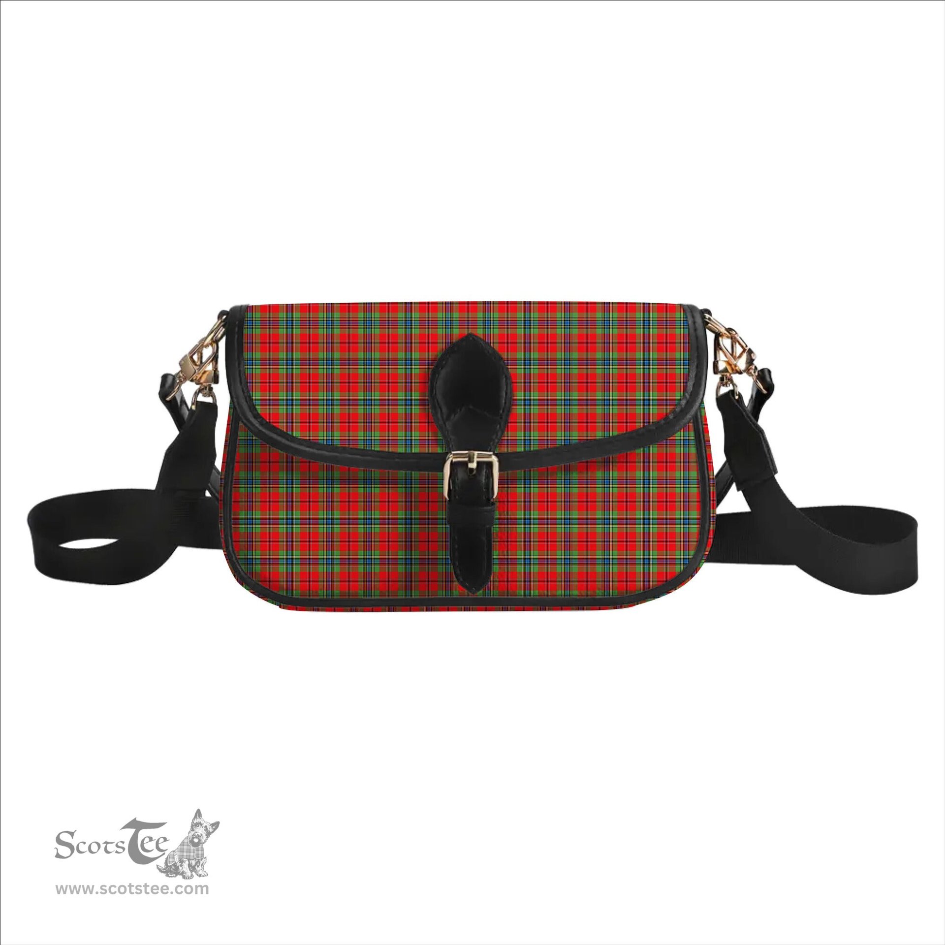 ScotsTee Shop Scottish McLean of Duart Modern Tartan Women's Chain Crossbody Bag Square Bag