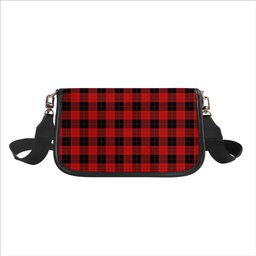 ScotsTee Shop Scottish McLeod Black and Red Modern Tartan Women's Chain Crossbody Bag Square Bag