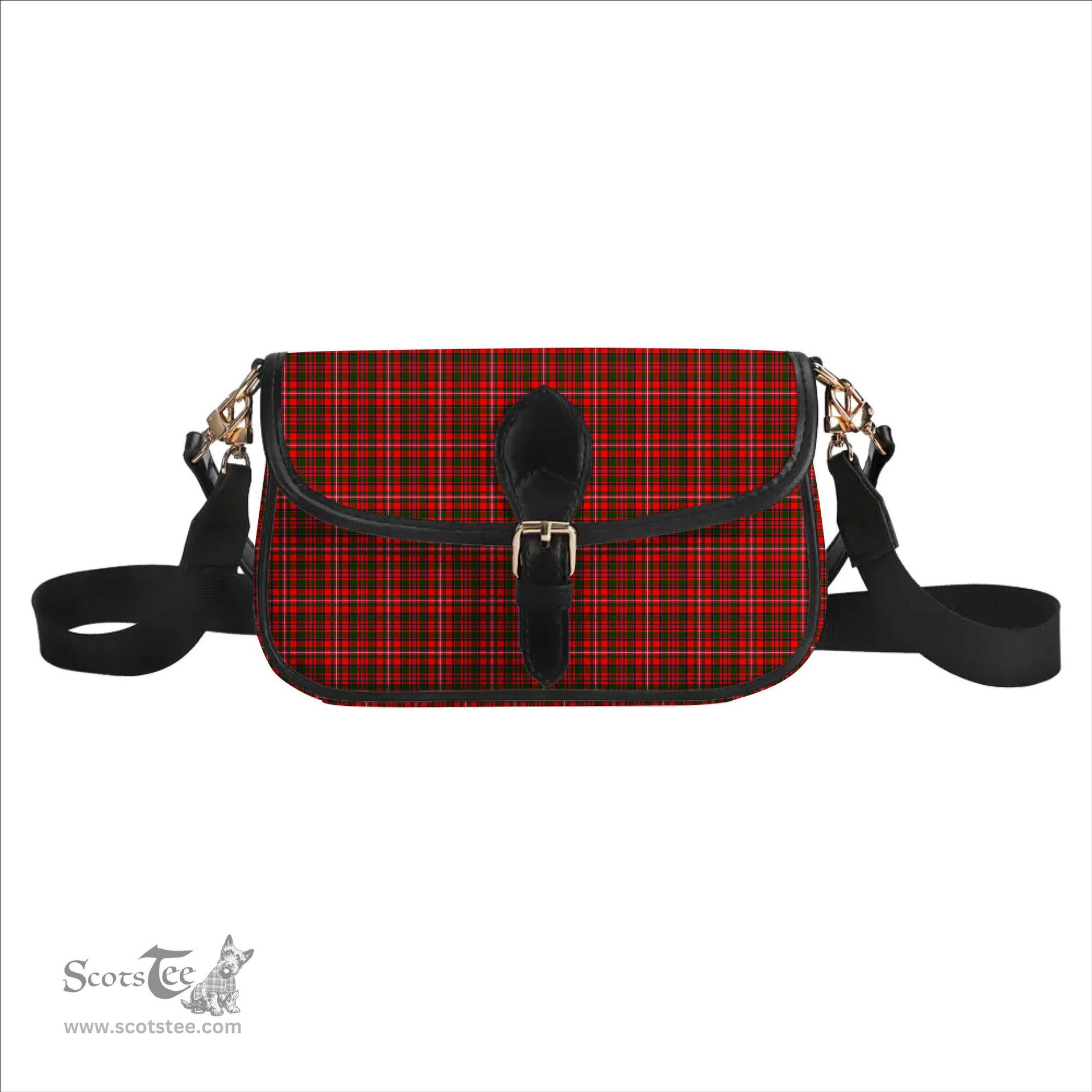 ScotsTee Shop Scottish McKinnon Modern Tartan Women's Chain Crossbody Bag Square Bag