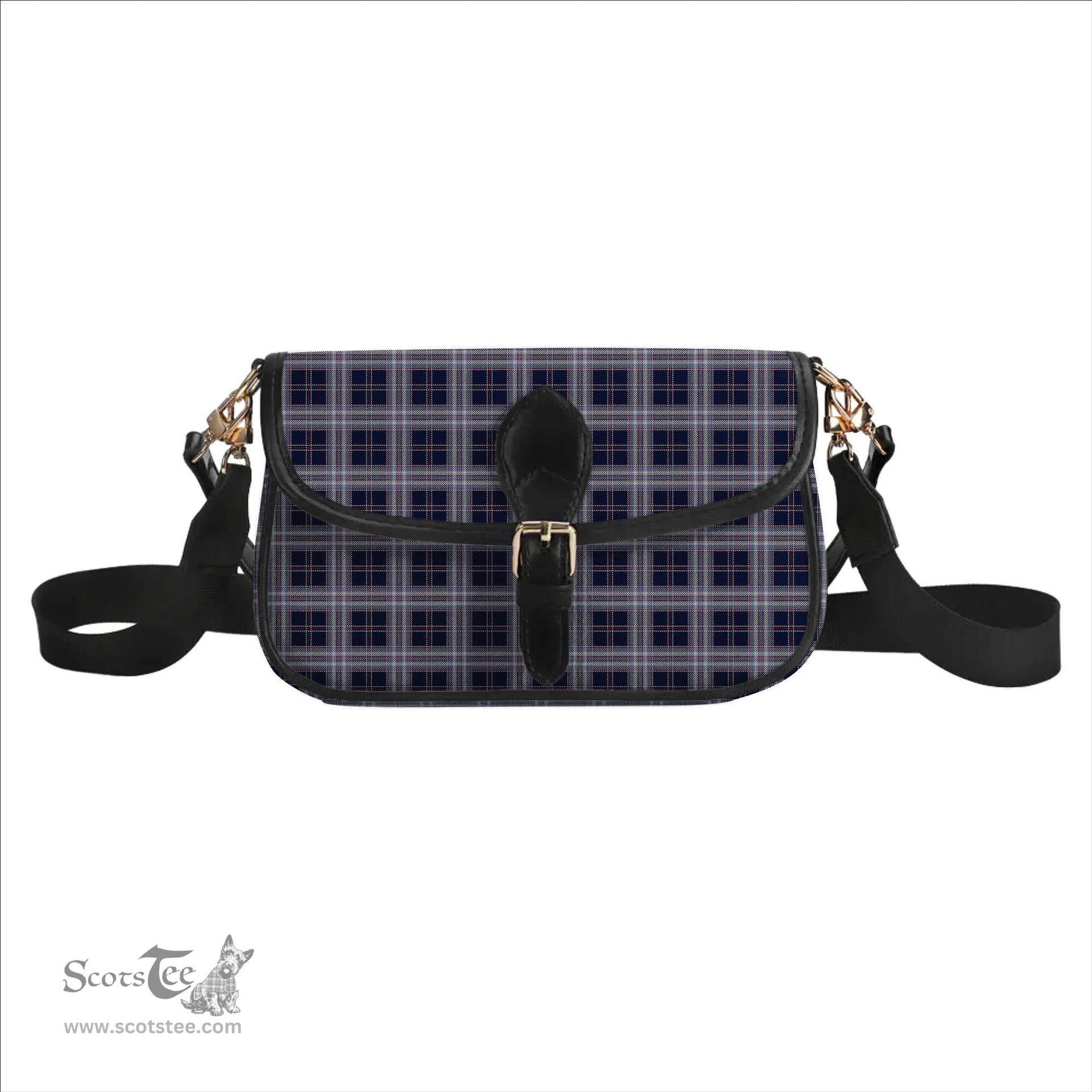 ScotsTee Shop Scottish Yokohama Takashimaya Blue Tartan Women's Chain Crossbody Bag Square Bag