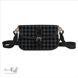 ScotsTee Shop Scottish Stewart Mourning Originaux Ancient Clan Tartan Women's Chain Crossbody Bag Square Bag
