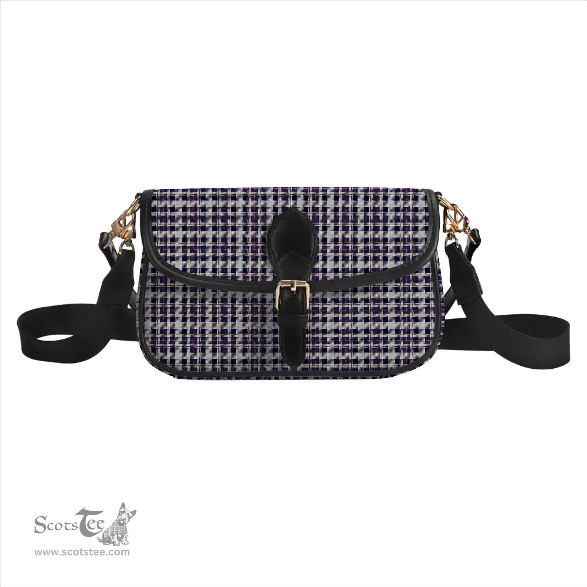 ScotsTee Shop Scottish Rutherford Simon Travis Alan Tartan Women's Chain Crossbody Bag Square Bag