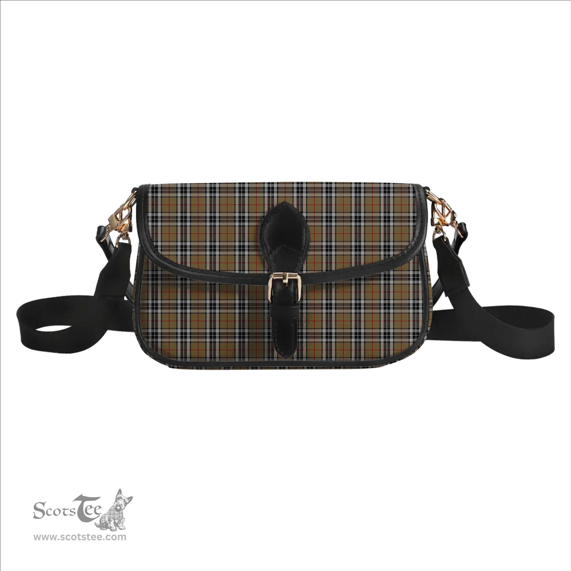 ScotsTee Shop Scottish Thompson Camel Tartan Women's Chain Crossbody Bag Square Bag