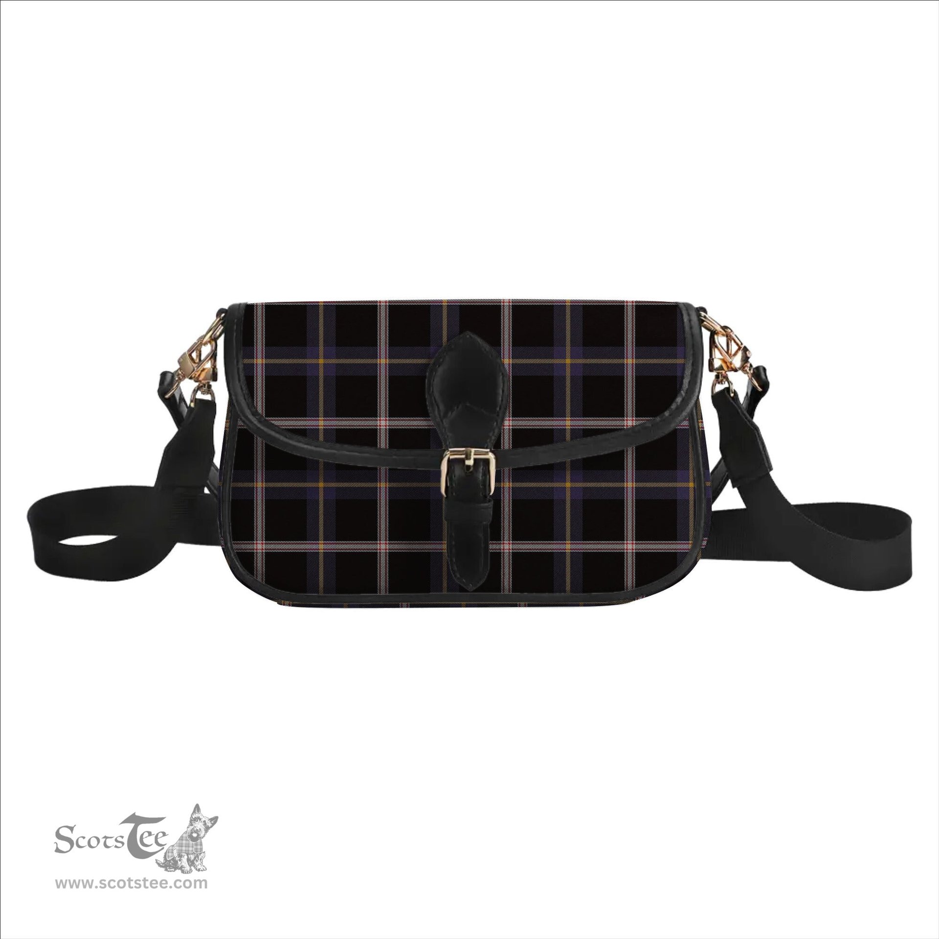 ScotsTee Shop Scottish Navy Dress Blue Tartan Women's Chain Crossbody Bag Square Bag