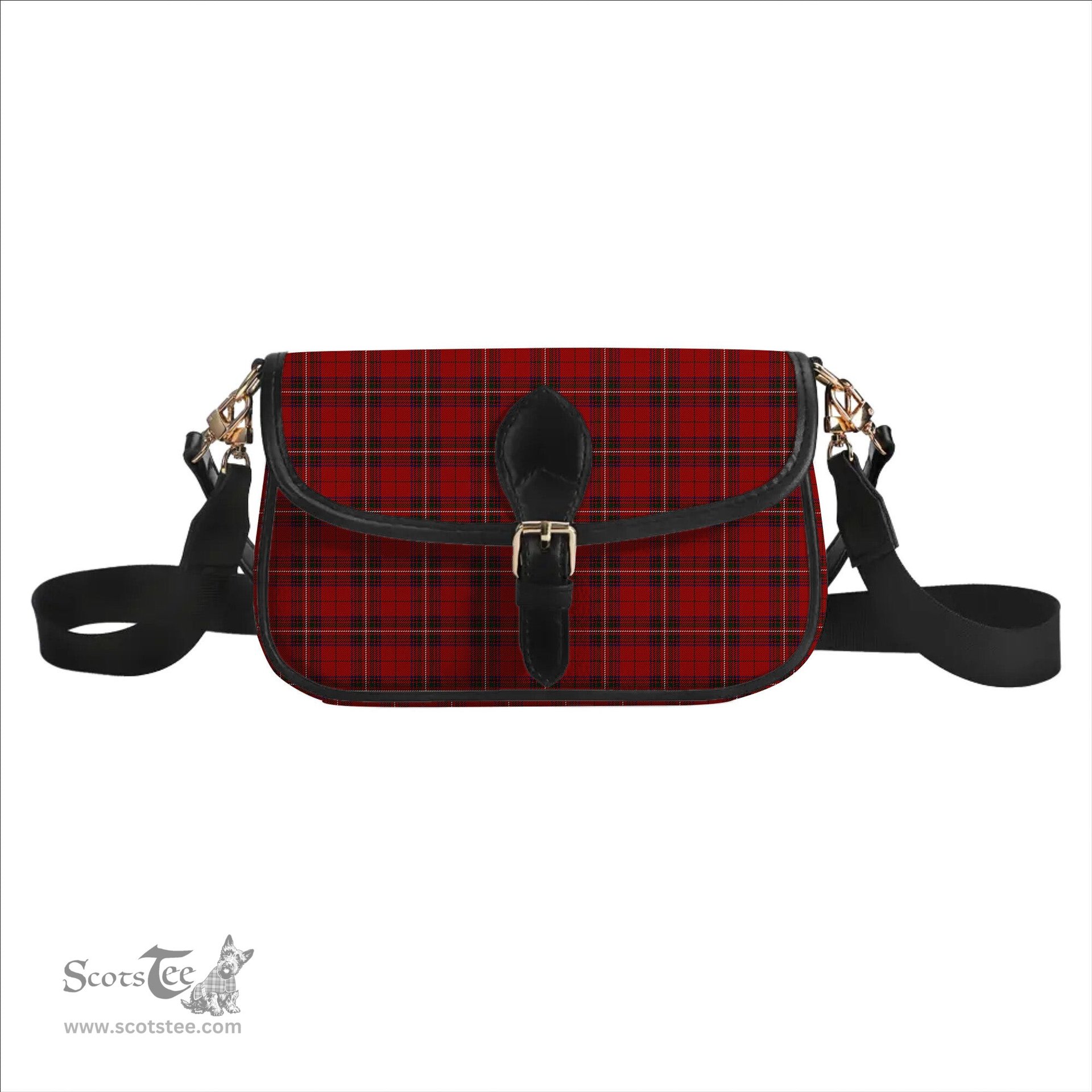 ScotsTee Shop Scottish Stewart of Rothesay 1 Tartan Women's Chain Crossbody Bag Square Bag