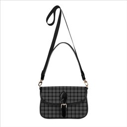 ScotsTee Shop Scottish Scott Black and White Tartan Women's Chain Crossbody Bag Square Bag