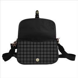 ScotsTee Shop Scottish Scott Black and White Tartan Women's Chain Crossbody Bag Square Bag