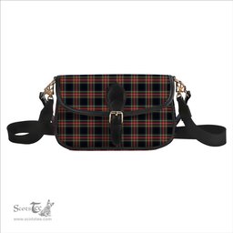 ScotsTee Shop Scottish Stewart Black Modern Tartan Women's Chain Crossbody Bag Square Bag