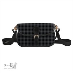 ScotsTee Shop Scottish Stewart Mourning Originaux Modern Clan Tartan Women's Chain Crossbody Bag Square Bag