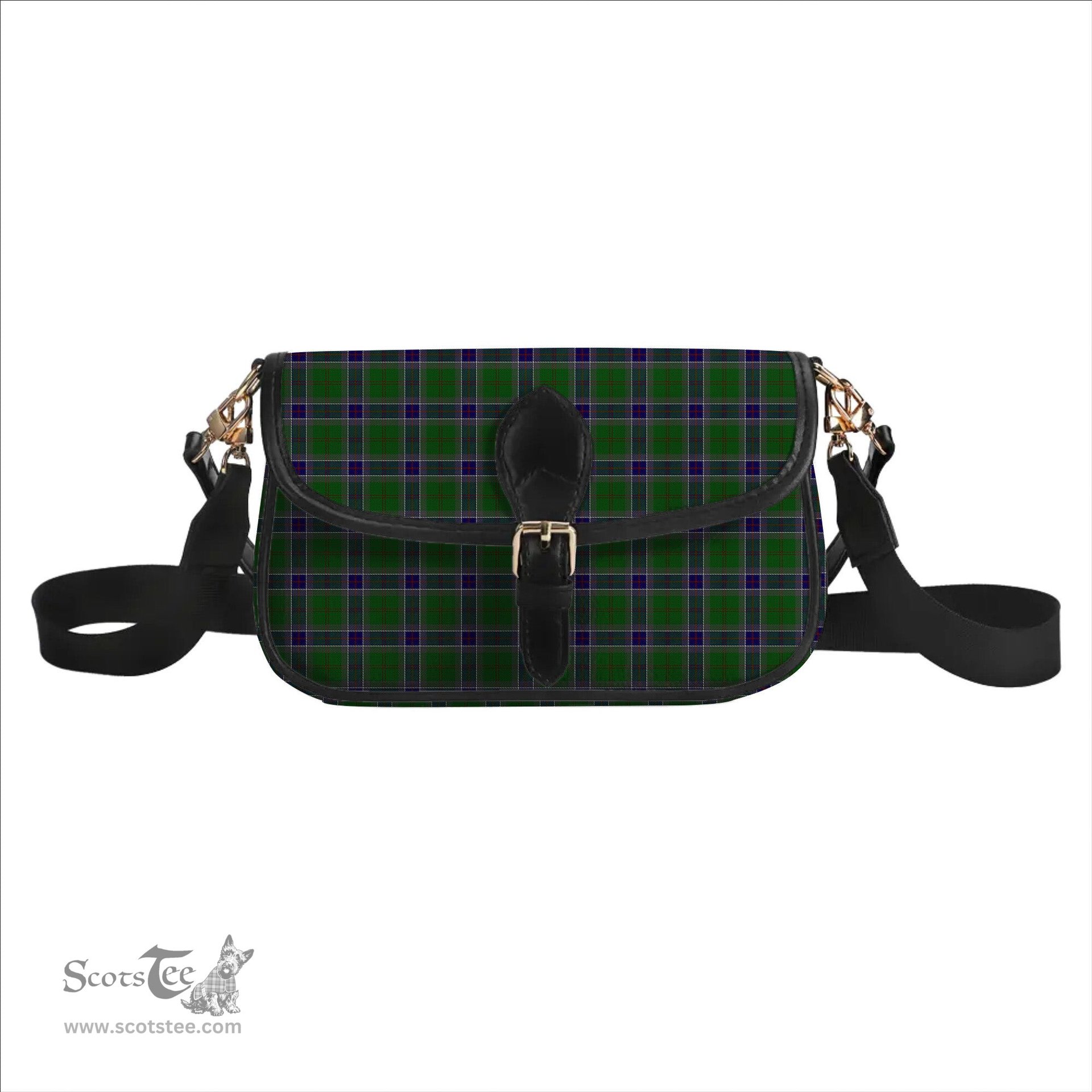 ScotsTee Shop Scottish Sinclair Green Tartan Women's Chain Crossbody Bag Square Bag