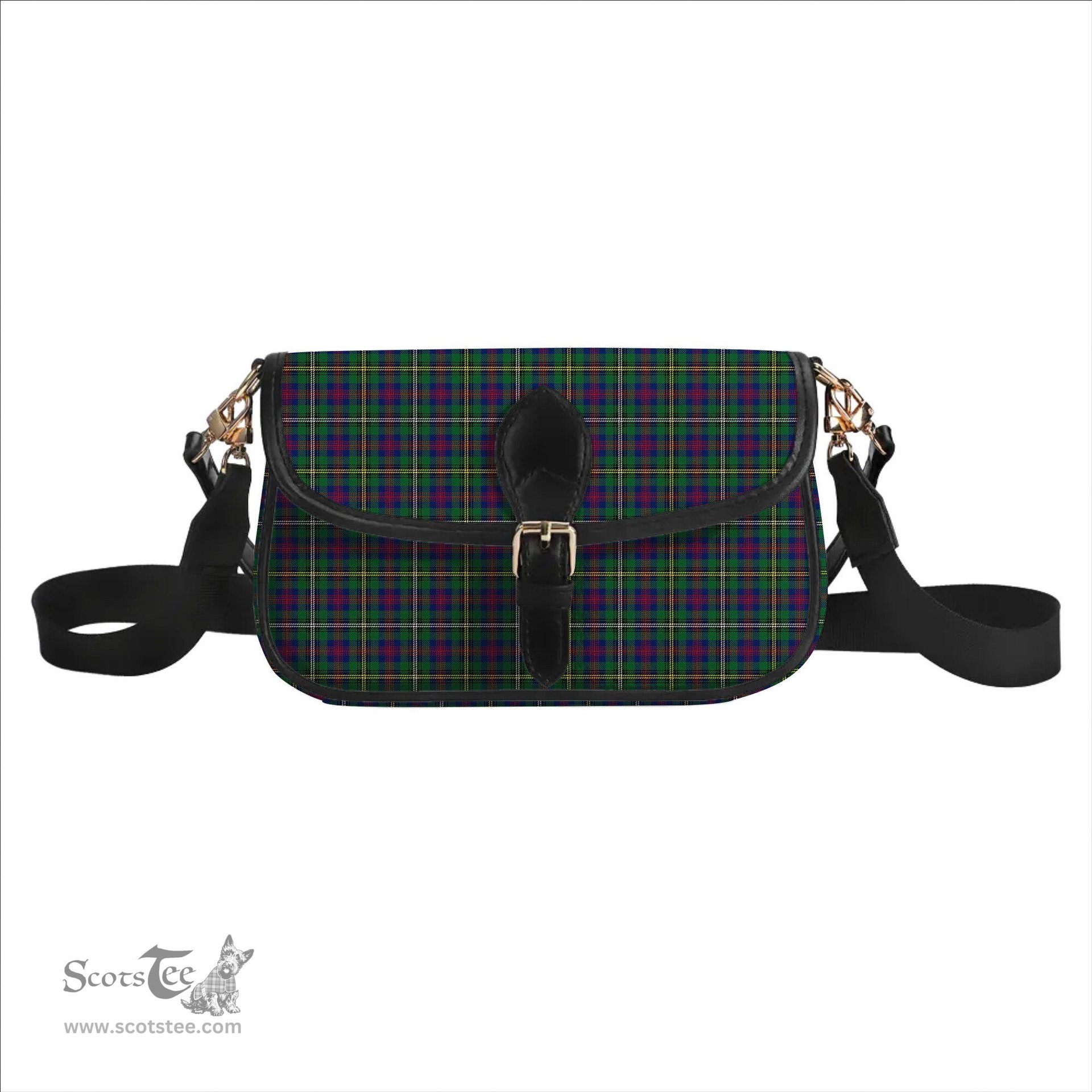 ScotsTee Shop Scottish Wood Modern Tartan Women's Chain Crossbody Bag Square Bag