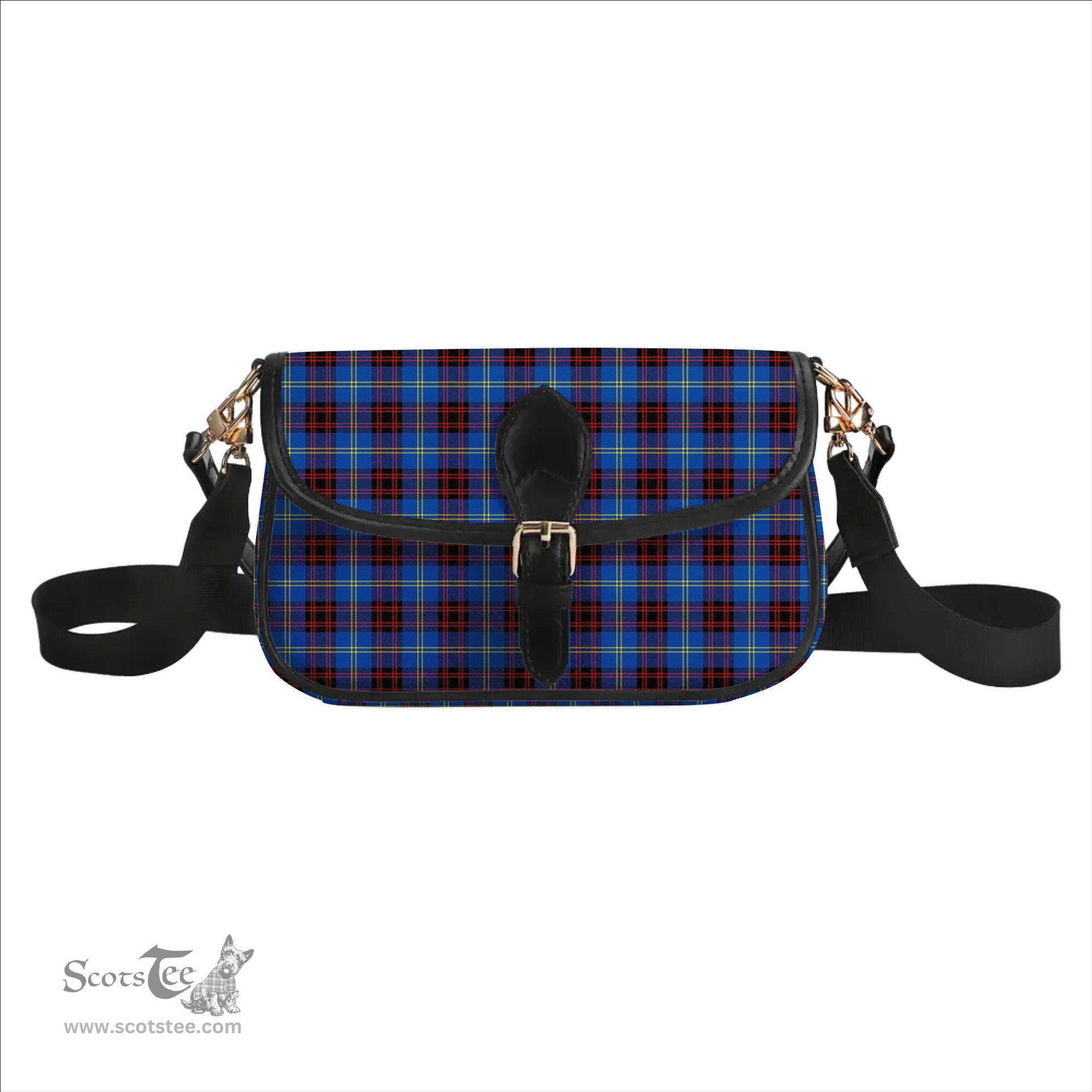 ScotsTee Shop Scottish Rutherford Modern Tartan Women's Chain Crossbody Bag Square Bag