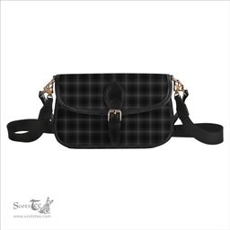 ScotsTee Shop Scottish Stewart Mourning 1880 Tartan Women's Chain Crossbody Bag Square Bag