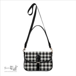 ScotsTee Shop Scottish McFie Black & White Ancient Tartan Women's Chain Crossbody Bag Square Bag