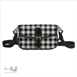 ScotsTee Shop Scottish McFie Black & White Ancient Tartan Women's Chain Crossbody Bag Square Bag