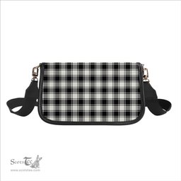 ScotsTee Shop Scottish McFie Black & White Modern Tartan Women's Chain Crossbody Bag Square Bag