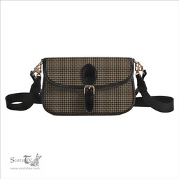 ScotsTee Shop Scottish Shepherd Brown & White Tartan Women's Chain Crossbody Bag Square Bag