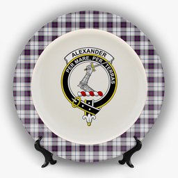 ScotsTee Shop Scottish Alexander of Menstry Dress Crest Tartan Ceramic Plate