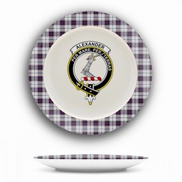 ScotsTee Shop Scottish Alexander of Menstry Dress Crest Tartan Ceramic Plate