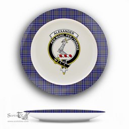 ScotsTee Shop Scottish Alexander of Menstry Crest Tartan Ceramic Plate