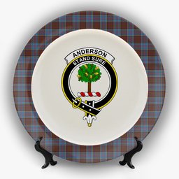 ScotsTee Shop Scottish Anderson Highland Society of London Crest Tartan Ceramic Plate