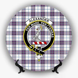 ScotsTee Shop Scottish Alexander of Menstry Dress Ancient Crest Tartan Ceramic Plate