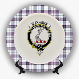 ScotsTee Shop Scottish Alexander of Menstry Dress Ancient Crest Tartan Ceramic Plate